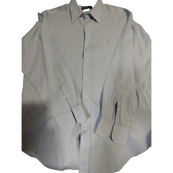 Polo Ralph Lauren Pink Pony Long Sleeve Button Blue Shirt (038)‎ - Picture 1 of 4